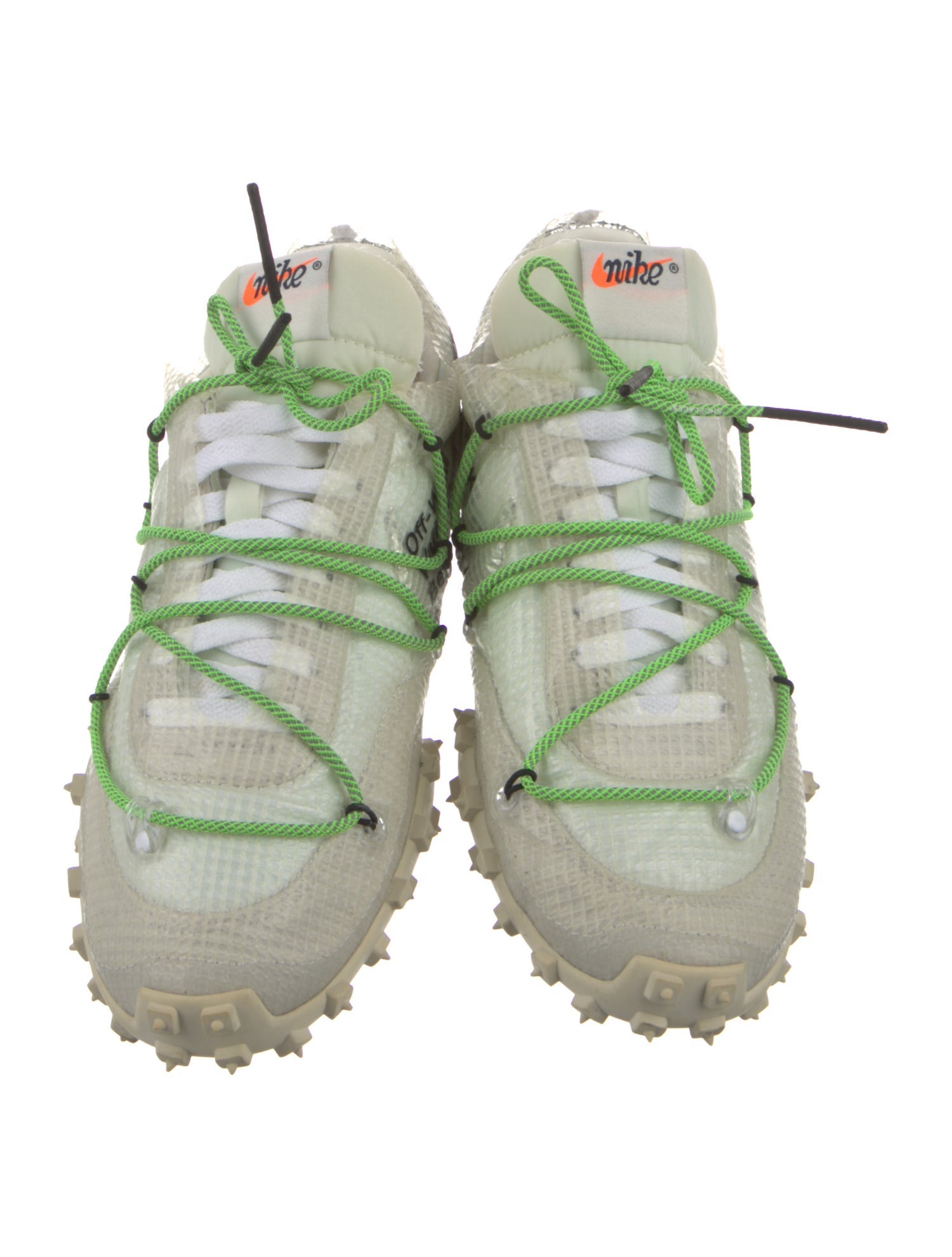 Off-White x Nike Waffle Racer 'Electric Green' Athletic Sneakers